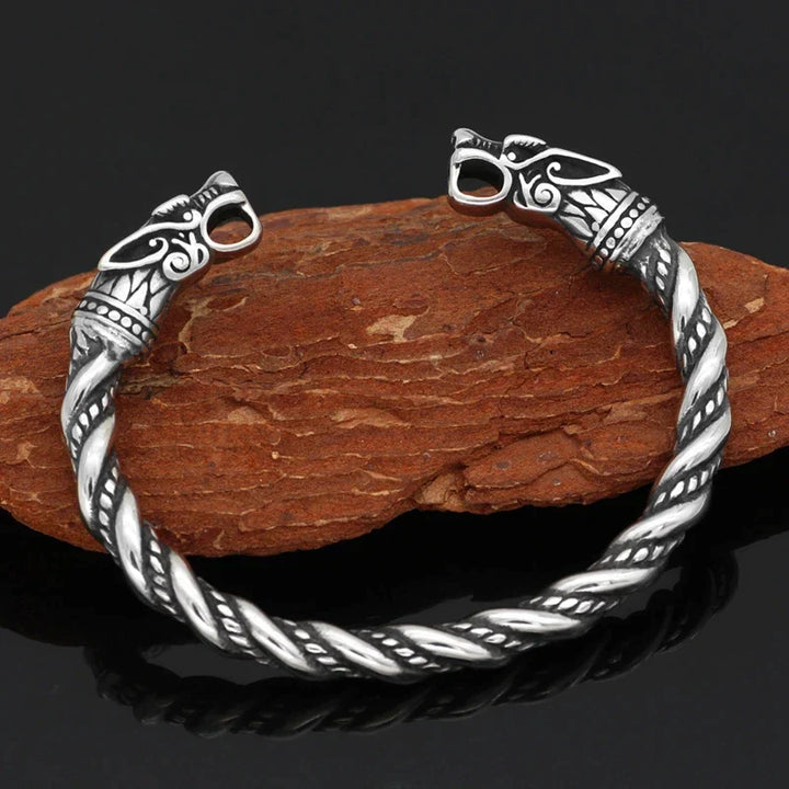Skandináv Viking sárkány ezüst karkötő