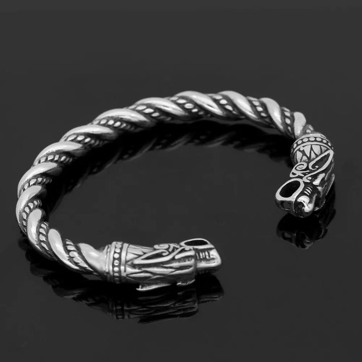 Skandináv Viking sárkány ezüst karkötő