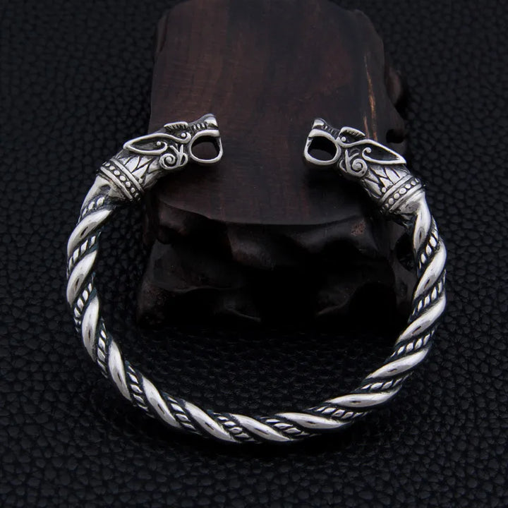 Skandináv Viking sárkány ezüst karkötő